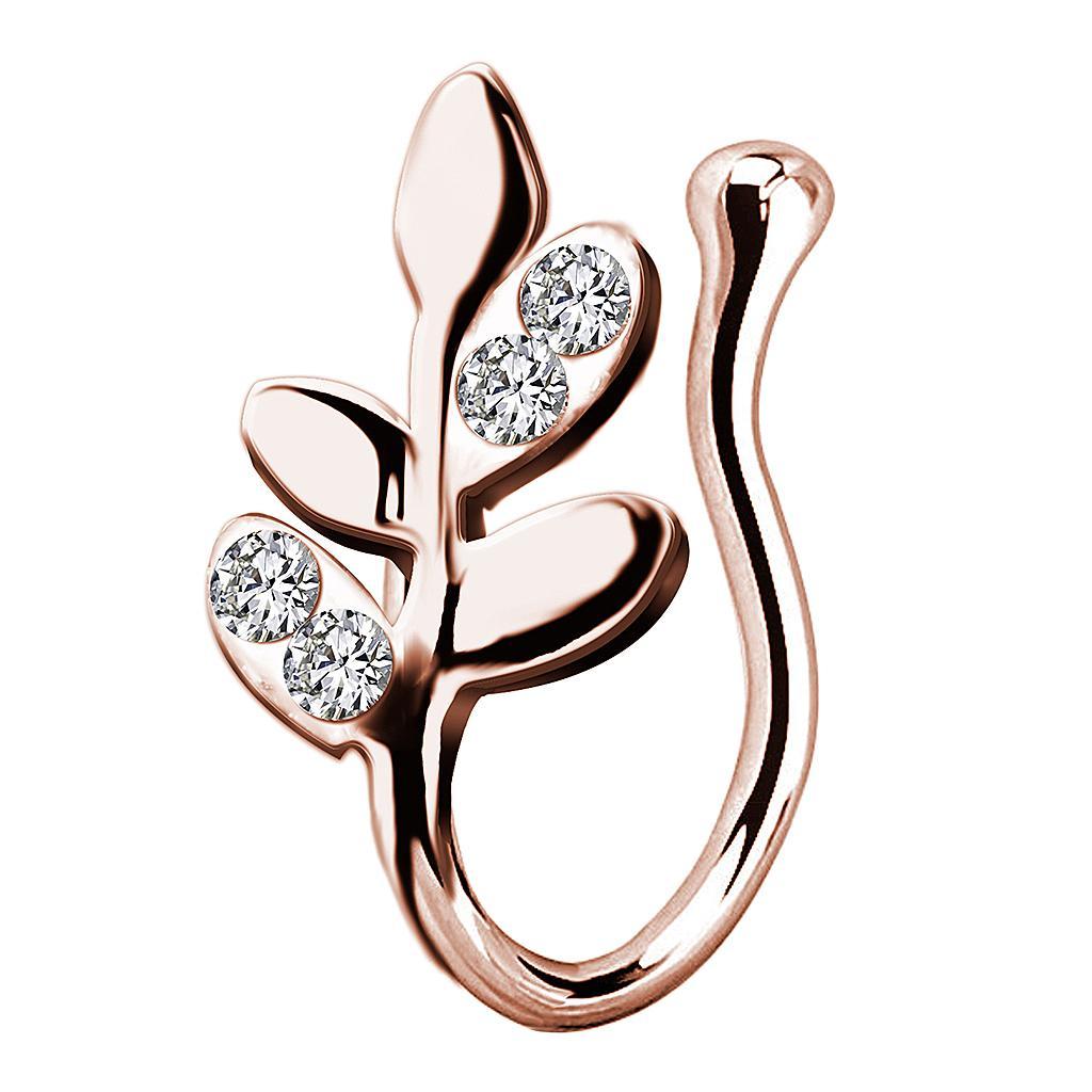 2x Fake Nose Rings 18G Body Piercing Jewelry Non Pierced Rose Gold Silver