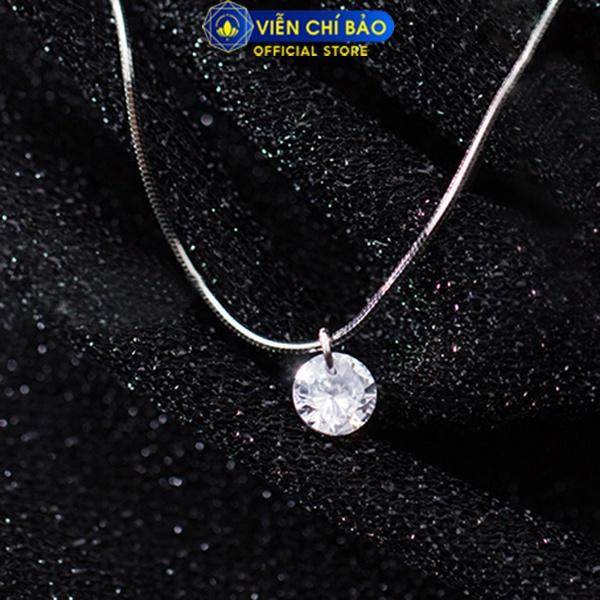 Dây chuyền bạc nữ mặt pha lê New chất liệu bạc 925 thời trang phụ kiện trang sức nữ Viễn Chí Bảo D400356x*