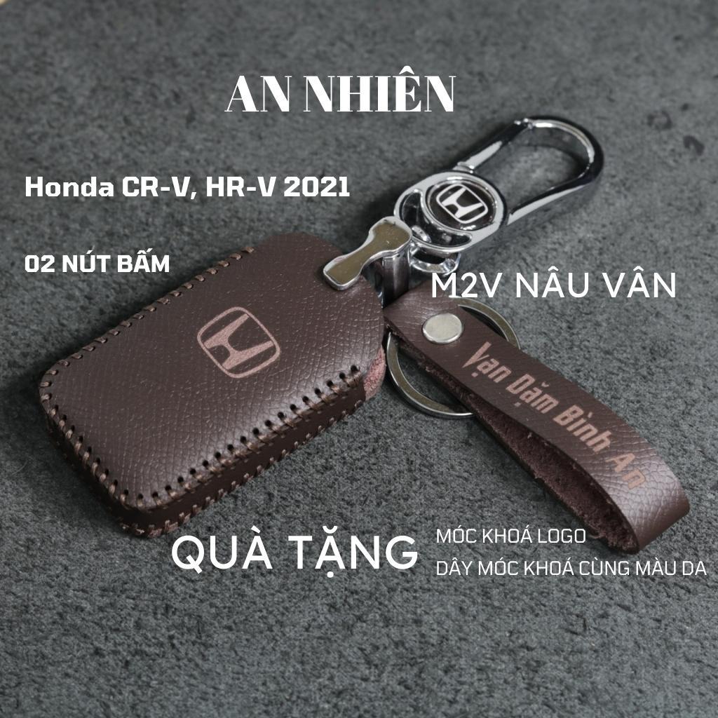Bọc chìa khoá HRV, CRV 2 nút bấm, Bao da dành cho, ốp chìa khoá da bò, nhiều màu, khâu thủ công