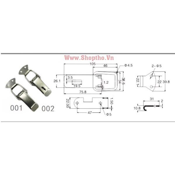 SF002, SF001 khóa hộp , khóa hòm, khóa tủ điện Inox 201