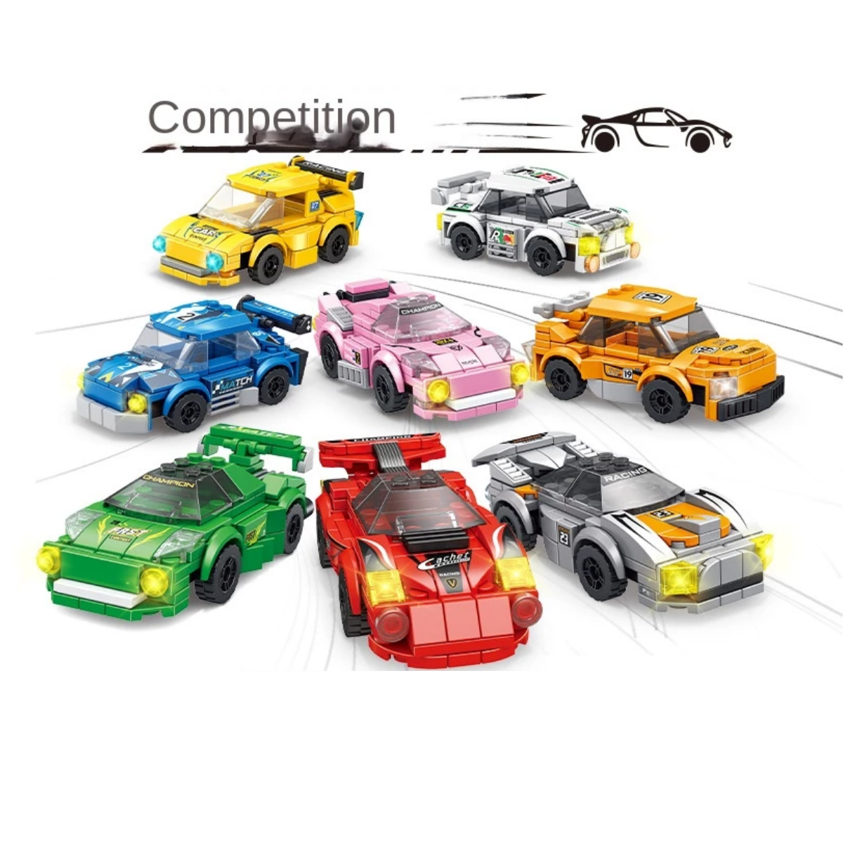 Đồ chơi lắp ráp xe đua màu vàng 101 mảnh Value Toys