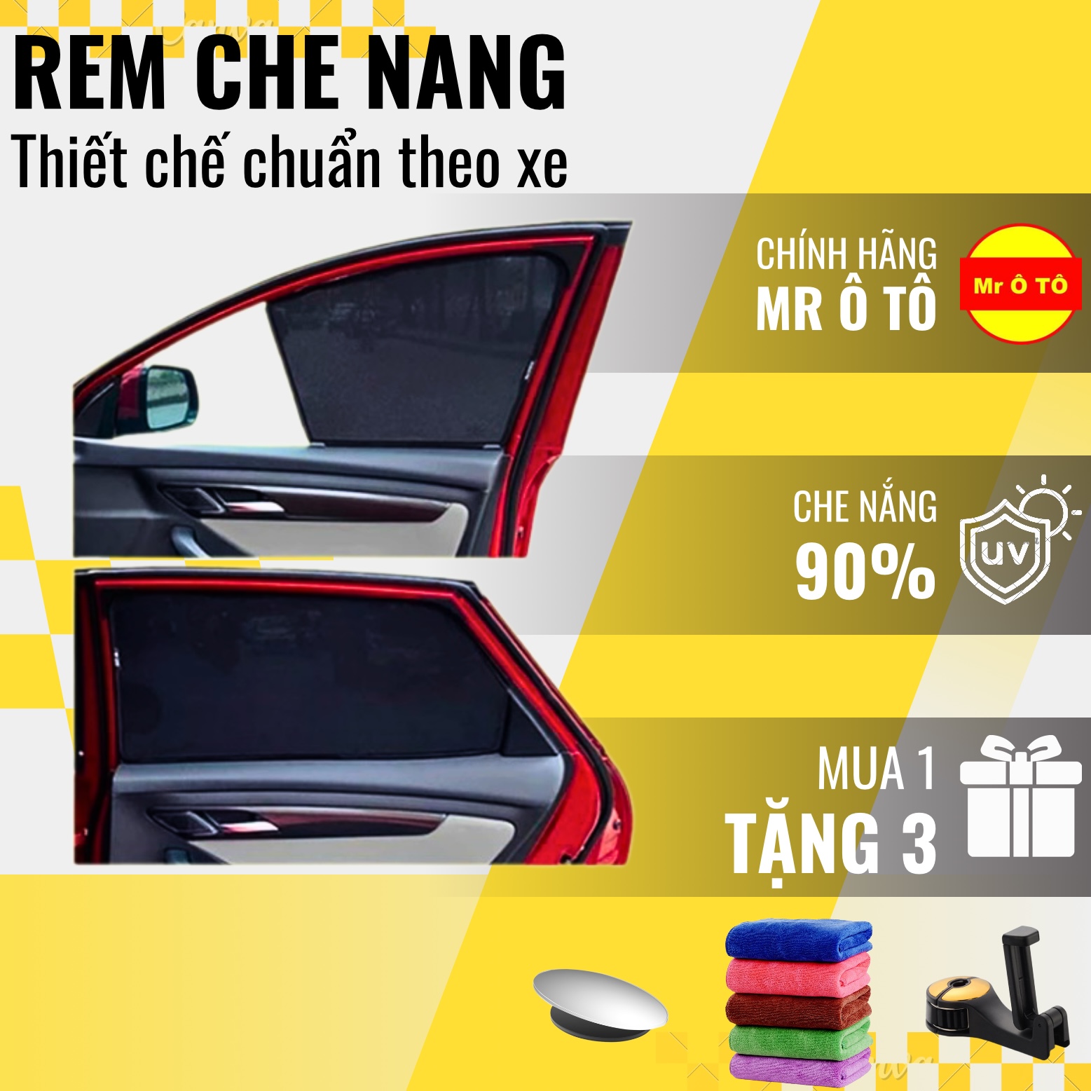 Tấm che nắng VF5 - LOẠI 1 Mr Ô TÔ - Rèm 4 cánh cửa - Toyota Corolla Cross