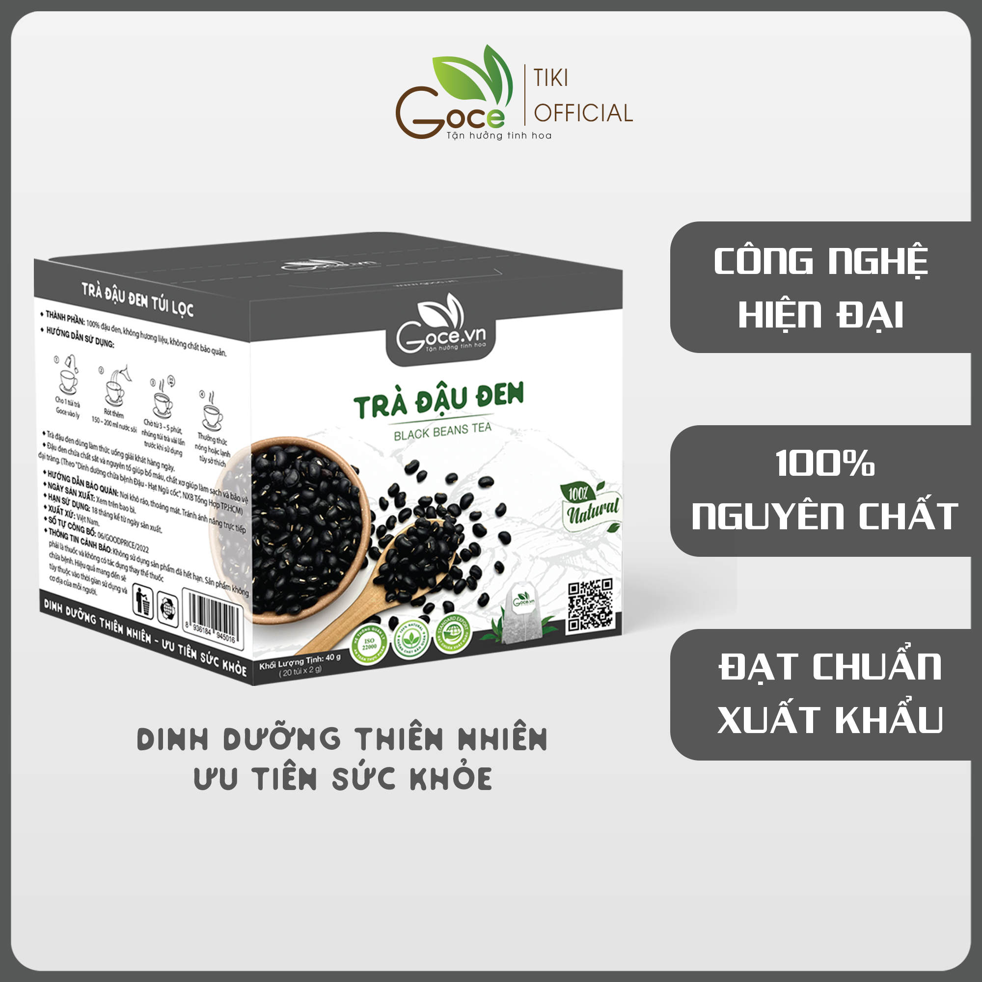 [Bổ thận, thanh lọc cơ thể] Trà đậu đen túi lọc Goce