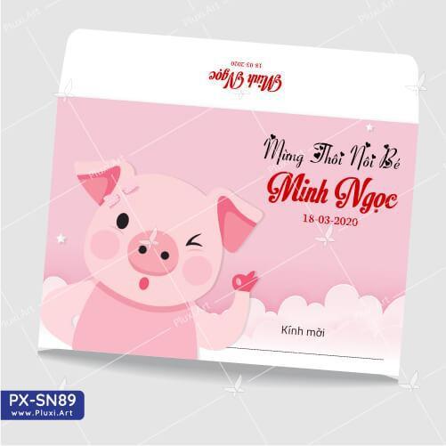 Thiệp thôi nôi – sinh nhật theo yêu cầu Pluxi