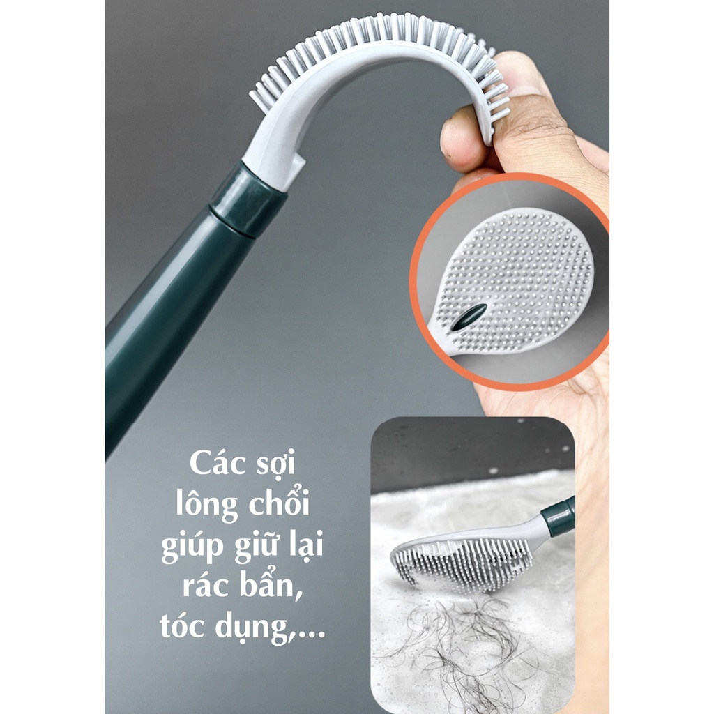 Cọ Bồn Cầu Toilet Nhà Vệ Sinh Cao Cấp Kèm Giá Cắm Chổi Silicon - Hàng Loại 1 - Chính Hãng MINIIN