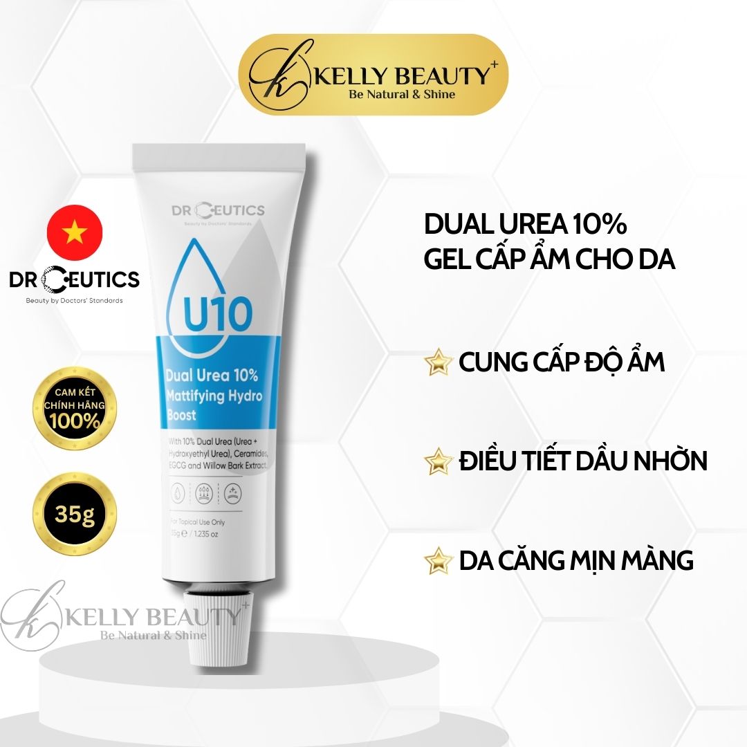 Gel Cấp Ẩm DrCeutics Dual Urea 10% Mattifying Hydro Boost - Giúp Da Căng Mịn, Kiểm Soát Dầu Nhờn - Kelly Beauty