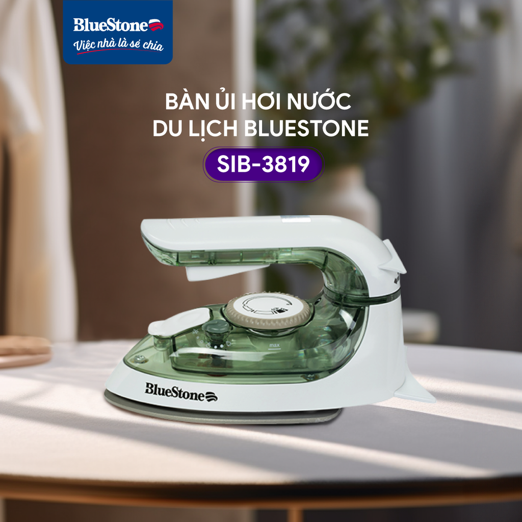Bàn ủi hơi nước mini BlueStone SIB-3819 (1200W) - thiết kế nhỏ gọn, dễ dàng mang theo và cất giữ - Hàng chính hãng