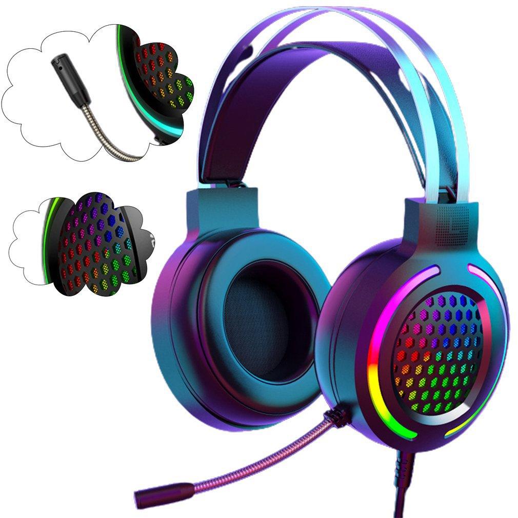 X2 Tai Nghe Chụp Tai Có Dây Giảm Tiếng Ồn Tai Nghe USB 7.1 RGB Video Game Tai Nghe Có Mic Dành Cho Điện Thoại Máy Tính