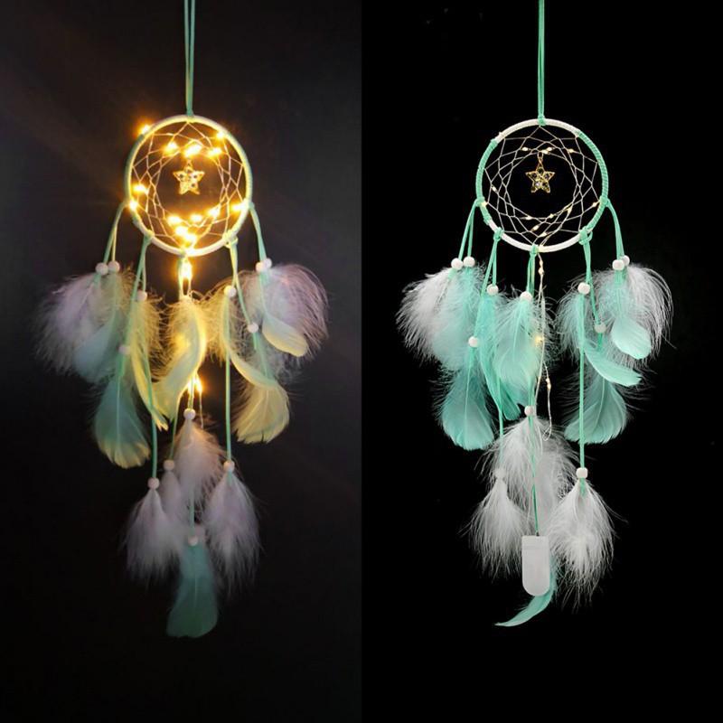 Lưới bắt giấc mơ Dreamcatcher đính lông vũ nhiều màu
