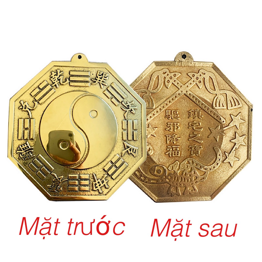 GƯƠNG TIÊN THIÊN BÁT QUÁI THÁI CỰC BẰNG ĐỒNG 14cm TRẤN TRẠCH , HOÁ SÁT , MANG BÌNH AN