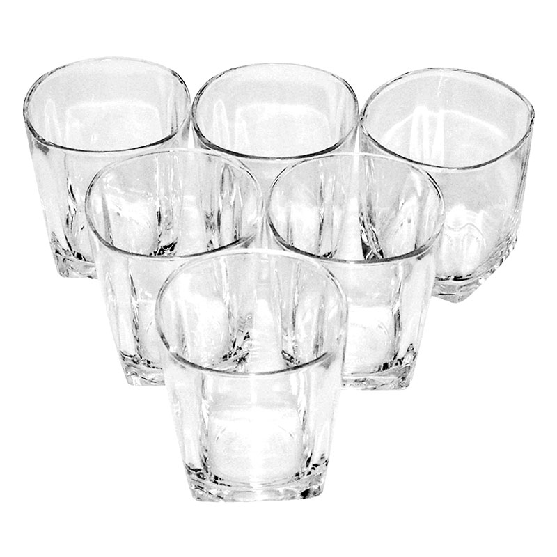 Bộ ly 6 cái Union Glass 361 Ly vuông lỡ 305ml  không ngã màu, sản xuất Thái Lan