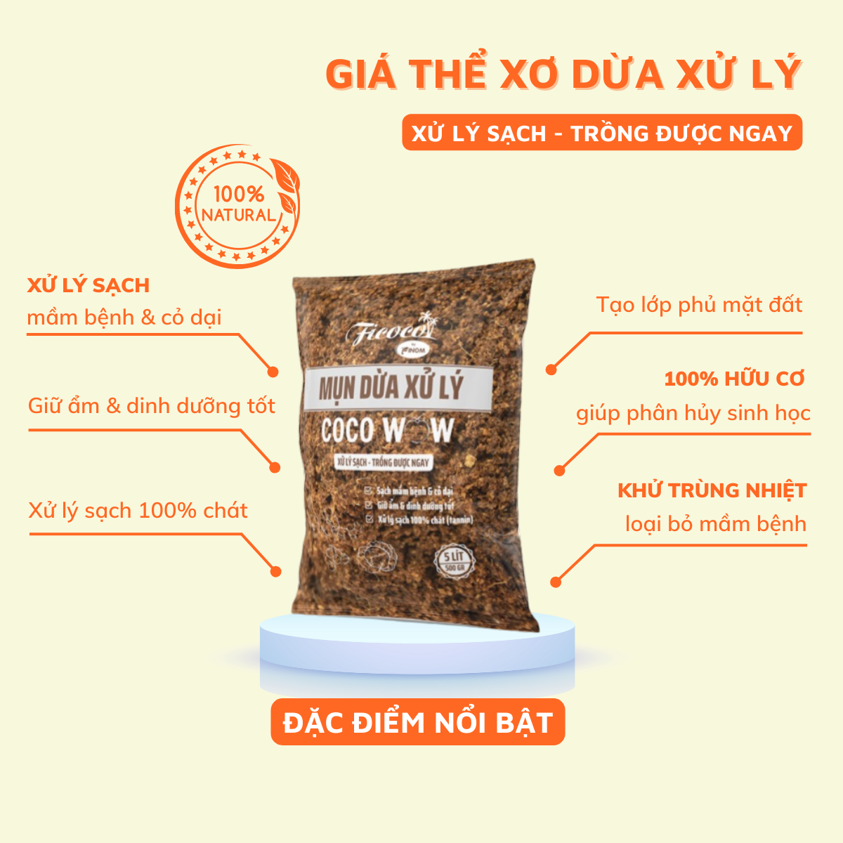 Giá Thể Xơ Dừa Cao Cấp Coco Wow