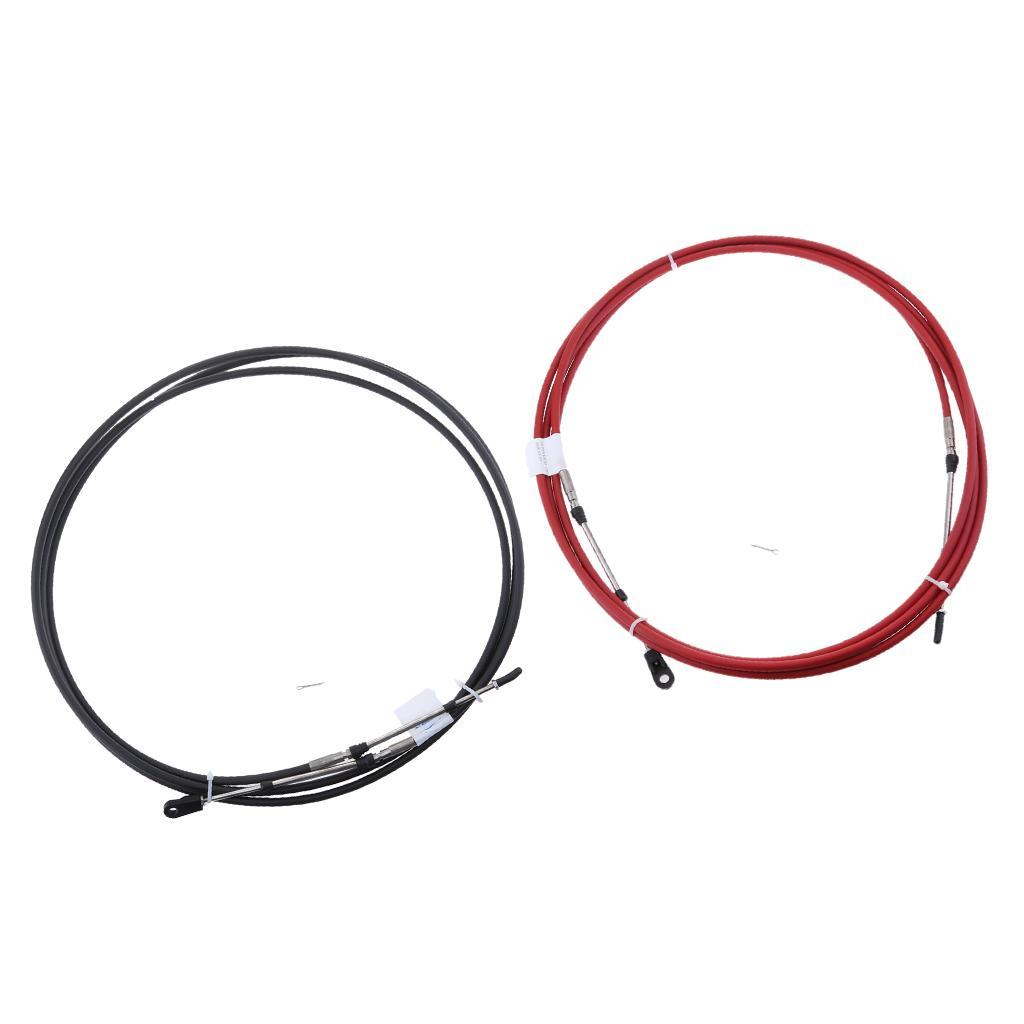 Throttle Shift Control, Boat Motor Cable, Remote Control fit for Yamaha Outboard Yachts , Black + Red