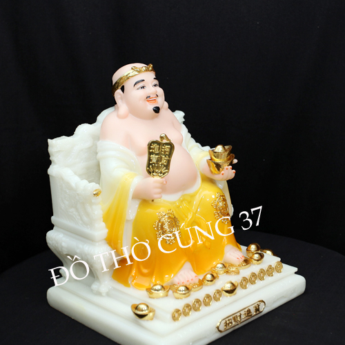 TƯỢNG THẦN TÀI THỔ ĐỊA MÀU VÀNG CAM - BỘT ĐÁ CAO CẤP - HÀNG NHẬP KHẨU