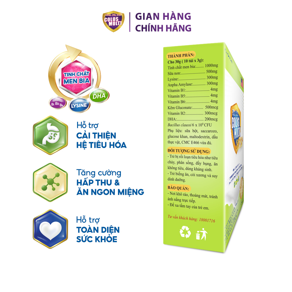 Sữa non Colosmulti BioBio giúp tăng cường miễn dịch, cải thiện tiêu hóa hộp 20 gói x 3g