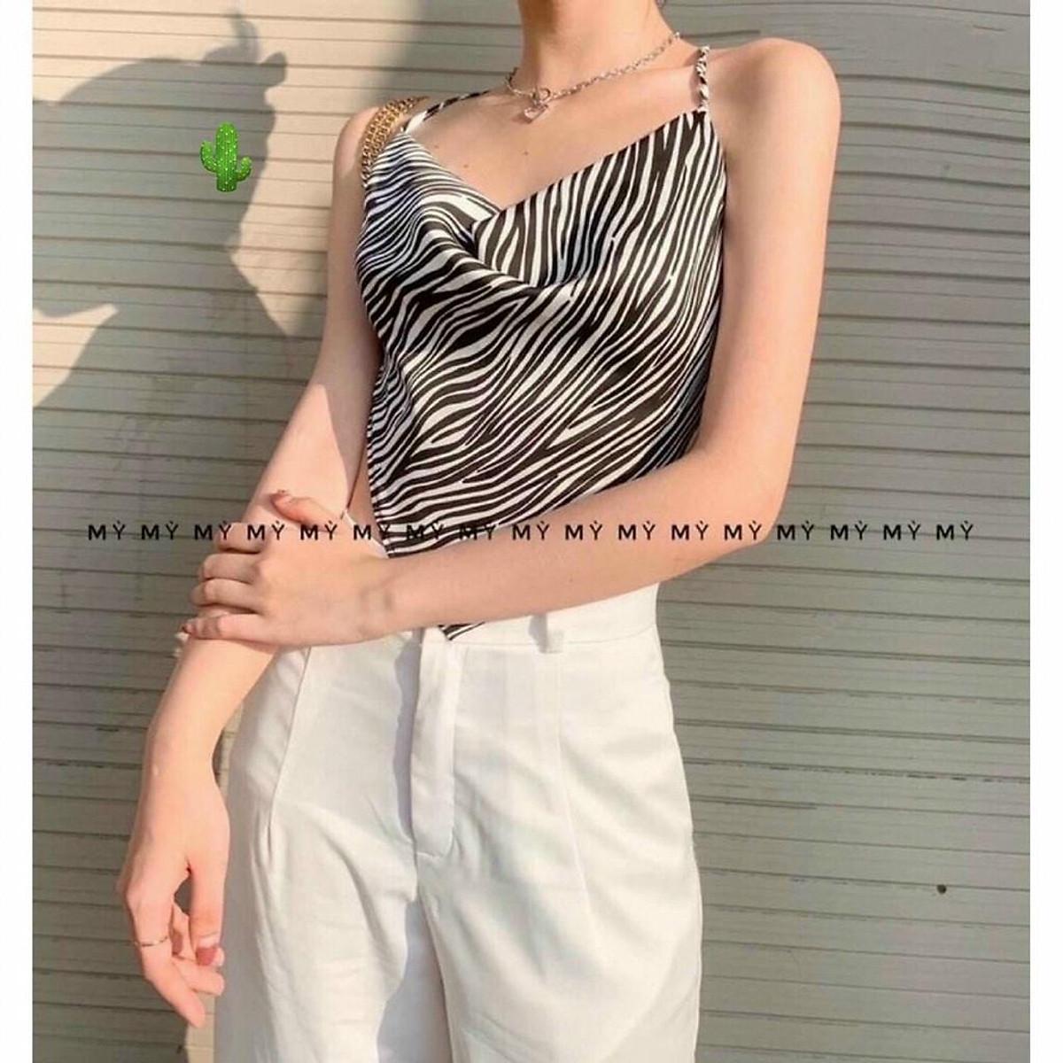 Áo nữ - áo yếm vằn nơ sau kèm mút thời trang