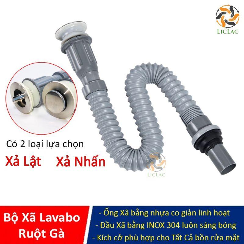 xả lavabo ruột gà nhấn/lật