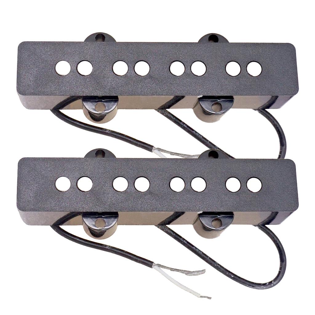 Pack of 2 Metal Electric Bass Open Pickups Black for JB Jazz Bass Part