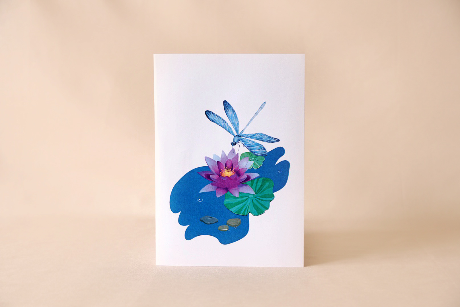 F20 -  Thiệp 3D Chuồn Chuồn &amp; Hoa Súng – Dragonfly on Lotus – Pop Up Card Viethands Giftshop