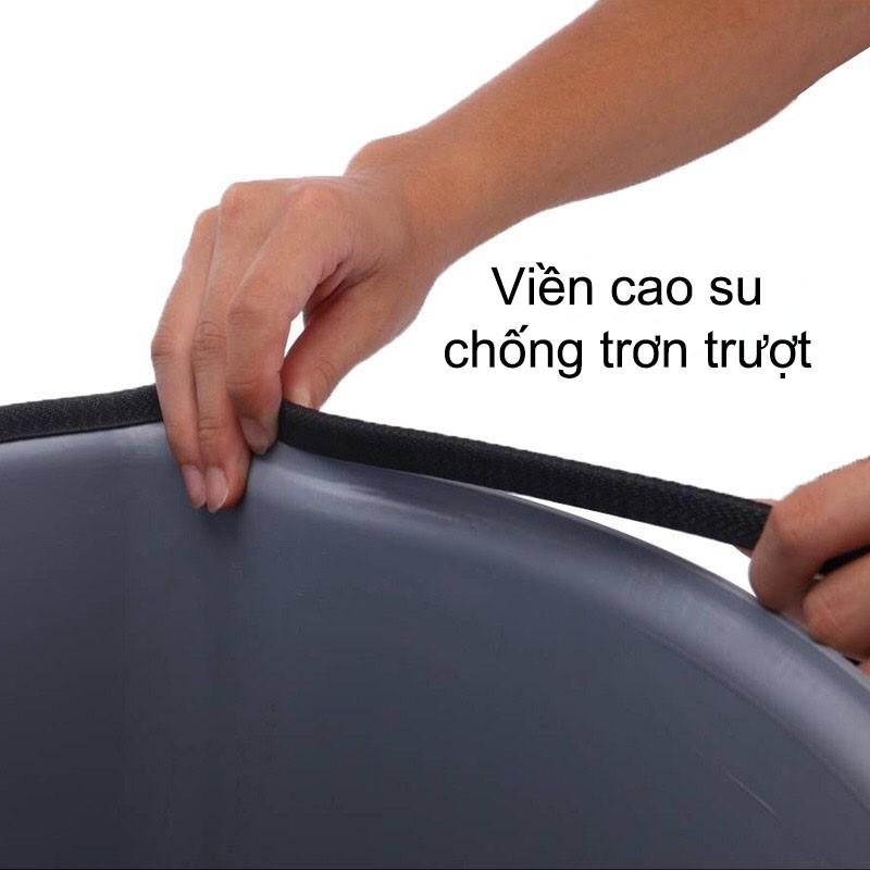 Bô vệ sinh cho người già/người bệnh, bồn cầu di động bằng nhựa cao cấp có viền cao su