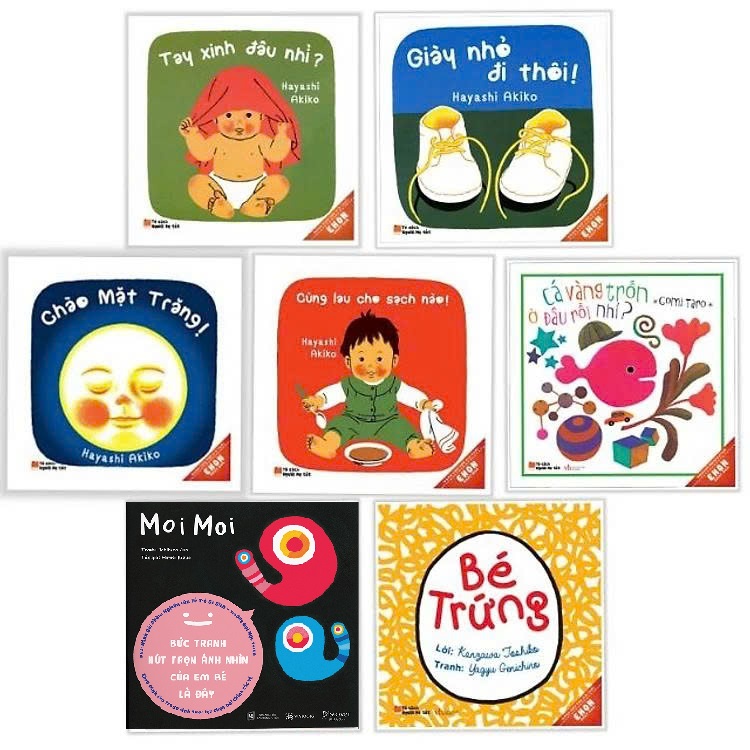 Combo Ehon Nhật Bản Bộ 7 Cuốn (0-6 Tuổi) - Ehon Nhật Bản Tuổi mầm non (Tái bản 2019) + Tặng kèm Sách Người Mỹ giúp con ở độ tuổi mầm non