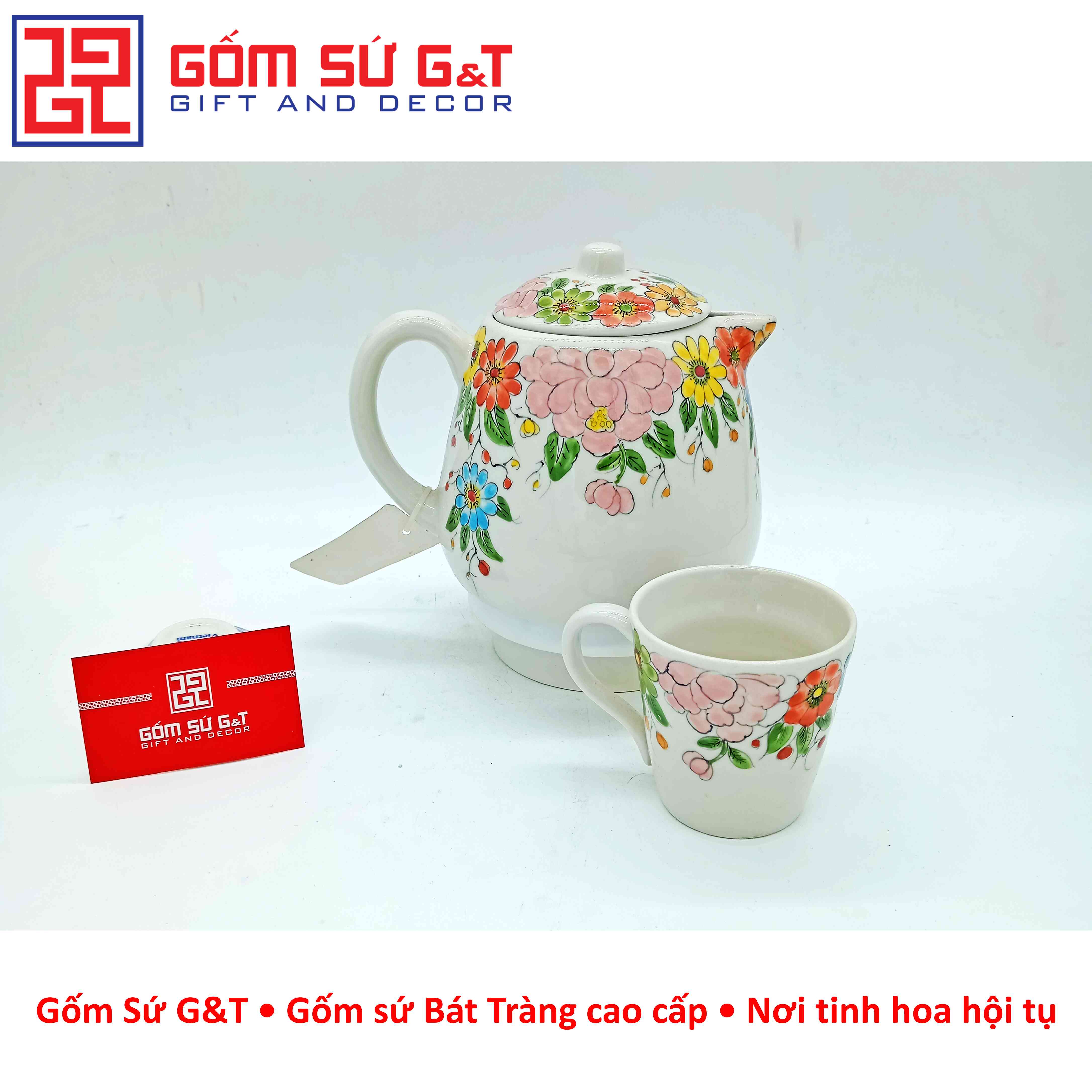 Bộ tích trà vẽ ngàn hoa Gốm Sứ G&amp;T