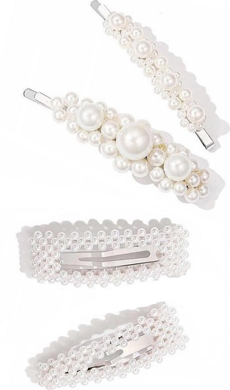 Set 4 kẹp tóc ngọc trai Hàn Quốc