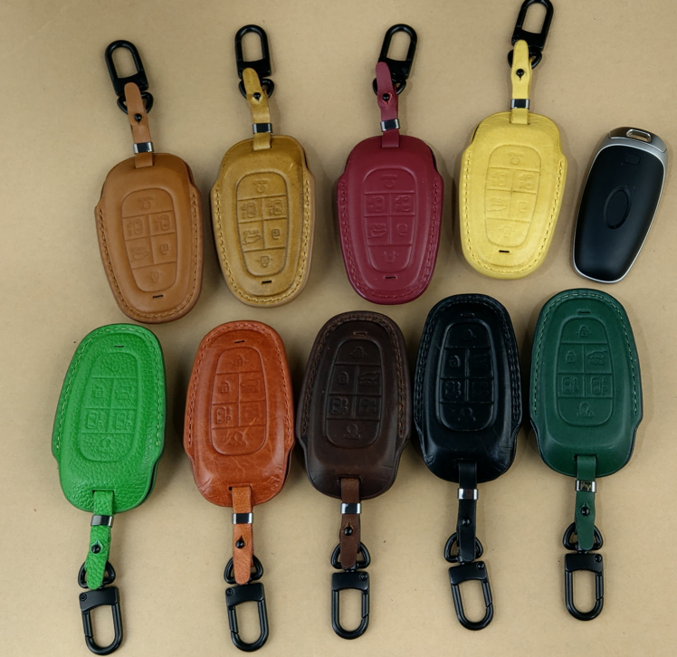 Bao da ép phom Handmade chìa khóa xe ô tô Hyundai TUCSON SANTAFE 6 nút bấm da bò thât giá tận xưởng (có bán sỉ) - hàng chính hãng