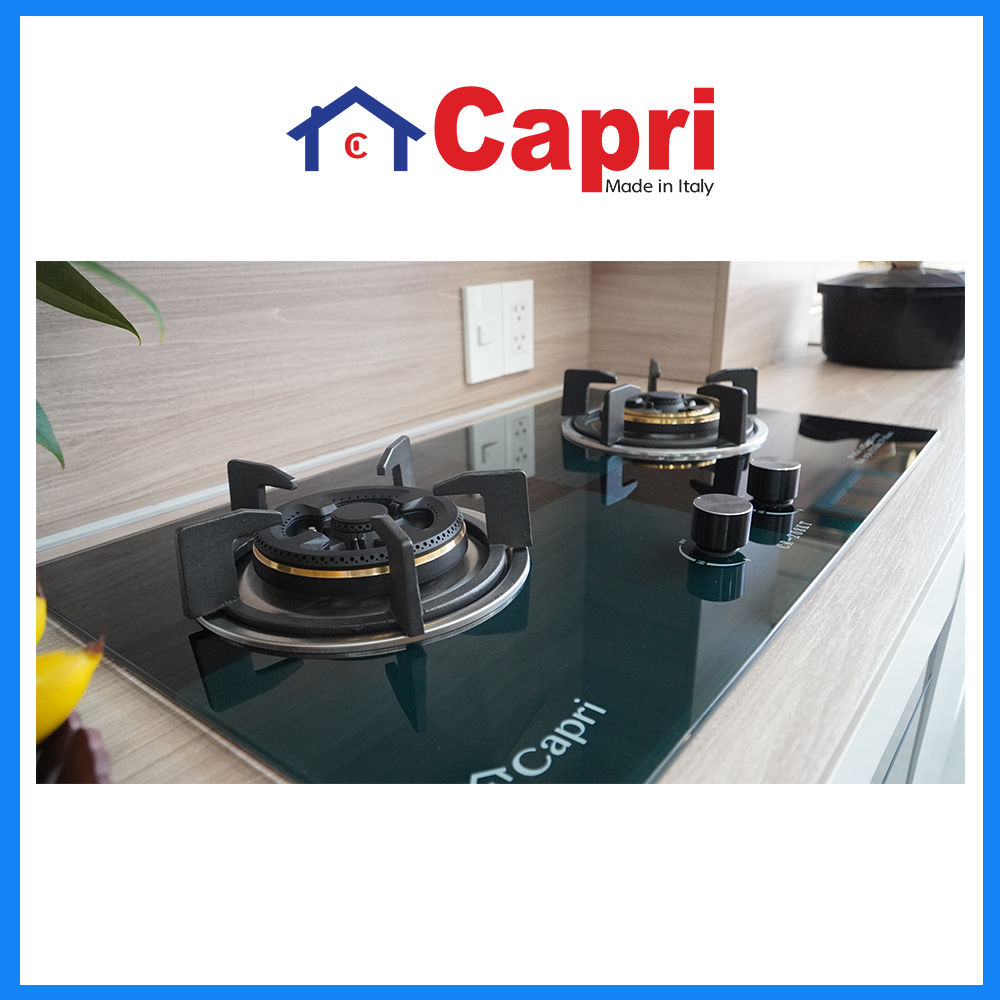 Bếp gas âm 2 vùng nấu Capri CR-208KT | Hàng chính hãng | Tiết kiệm gas