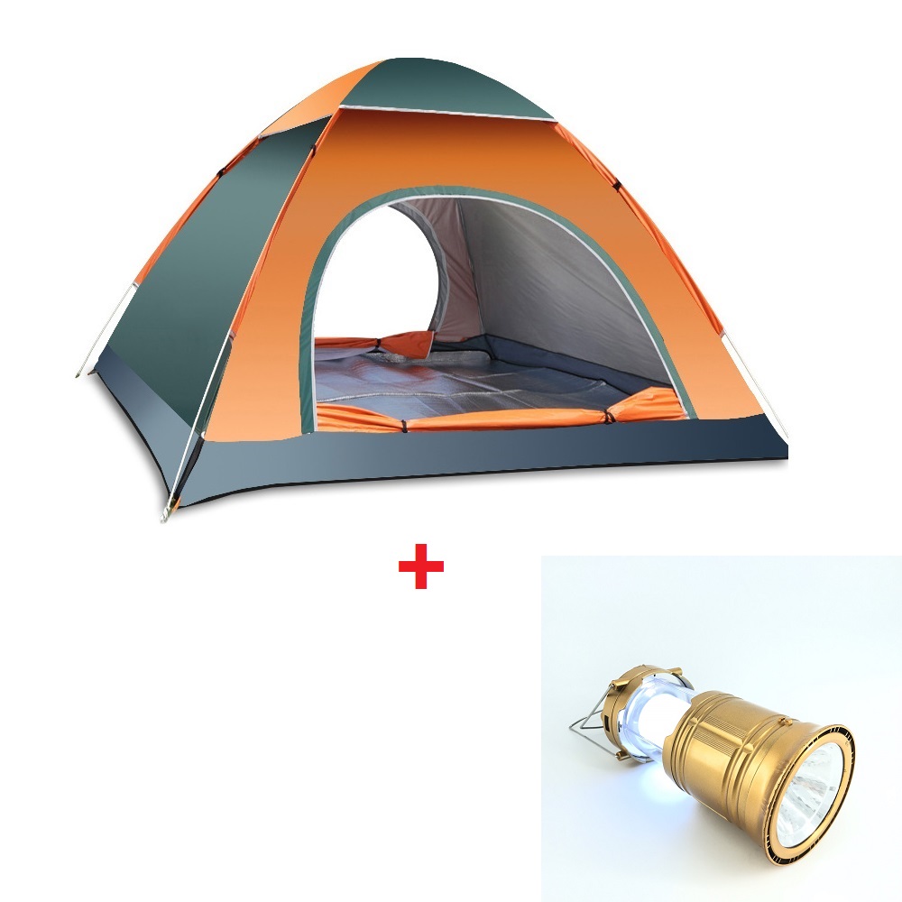 Lều cắm trại 4 người tự bung chống thấm kích thước 200 x 200 x 120cm nặng 1.7kg, liều cắm trại 2 cửa mini dùng để đi du lịch dã ngoại câu cá tiện lợi -
