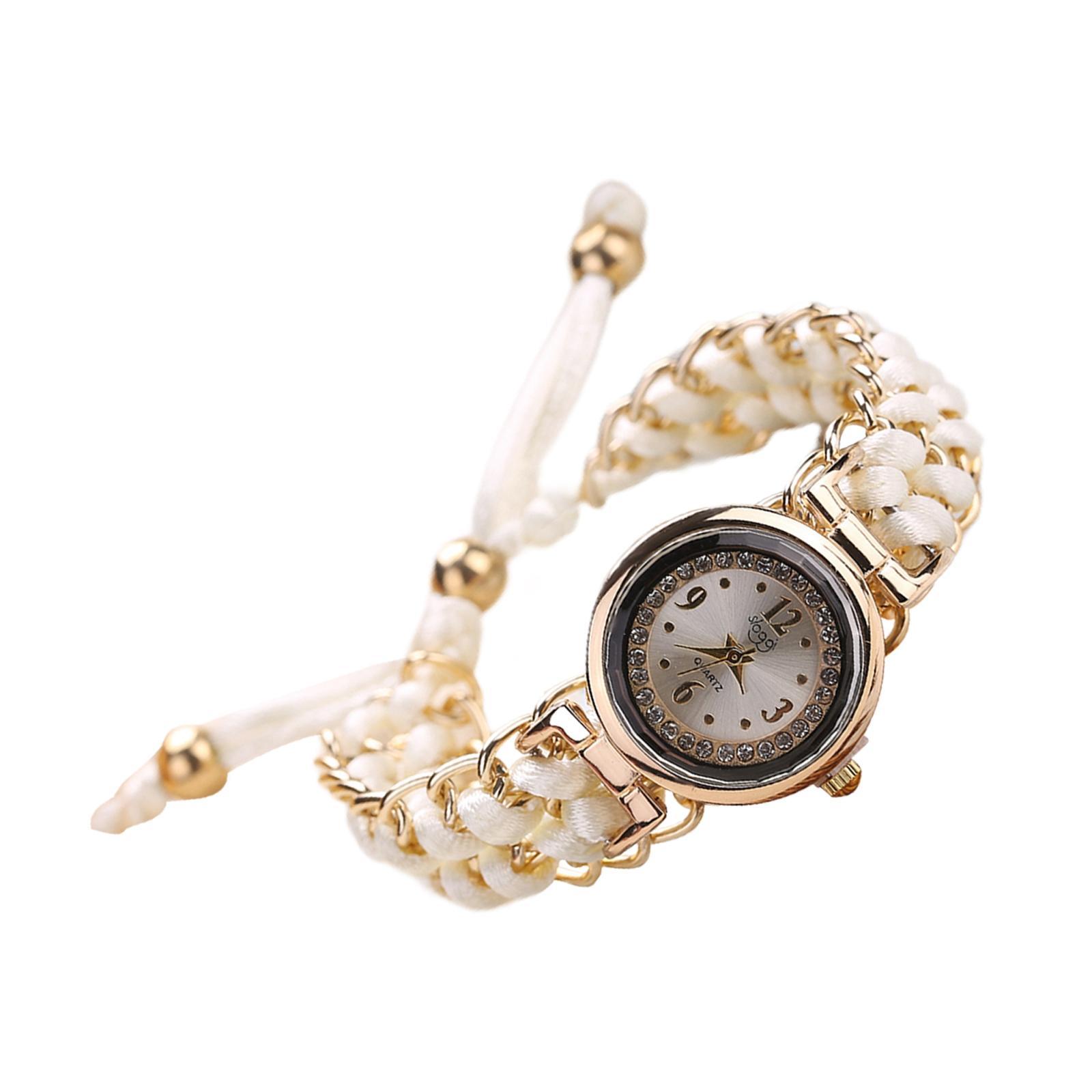 Lady  Watch Bracelet Jewelry Fashion Casual Watch Analog Wrist Watch White