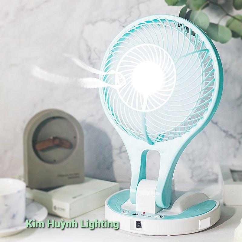 QUẠT MINI FAN TÍCH ĐIỆN KÈM LED JR 5580