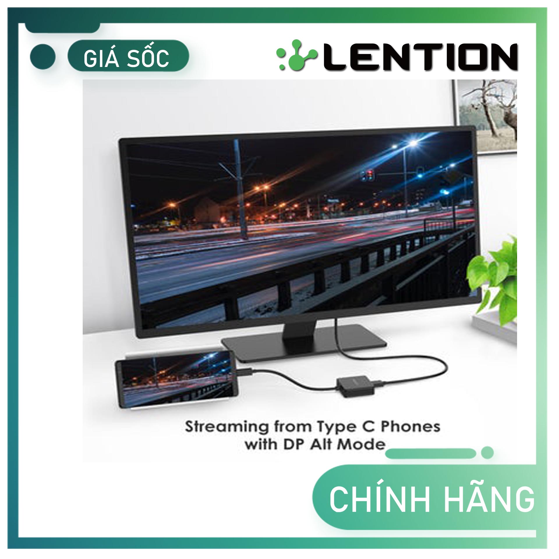 Bộ chuyển đổi USB-C sang HDMI LENTION CU207H HÀNG CHÍNH HÃNG