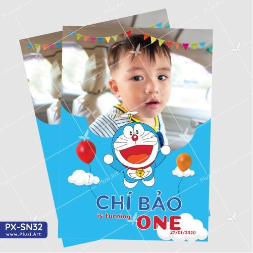 Thiệp thôi nôi – sinh nhật theo yêu cầu Pluxi