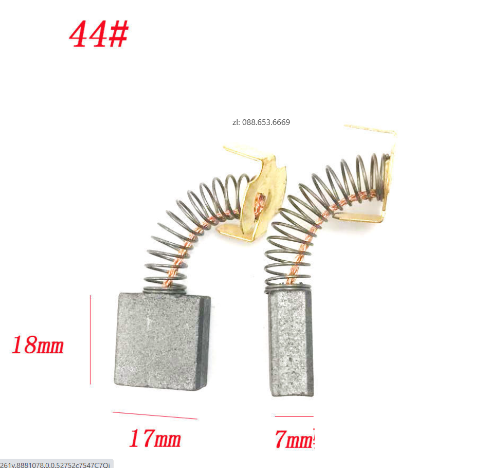 Chổi than 44 máy cắt sắt loại tốt nhiều carbin kích thước 18*17*7mm