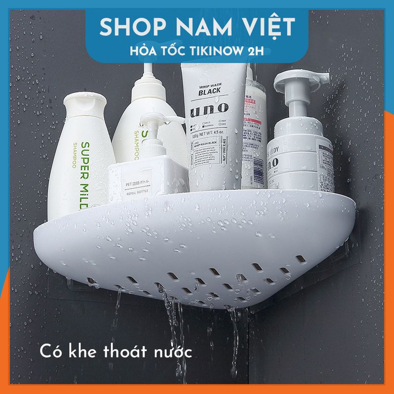 Kệ Góc Nhà Tắm Dán Tường Có Khe Thoát Nước