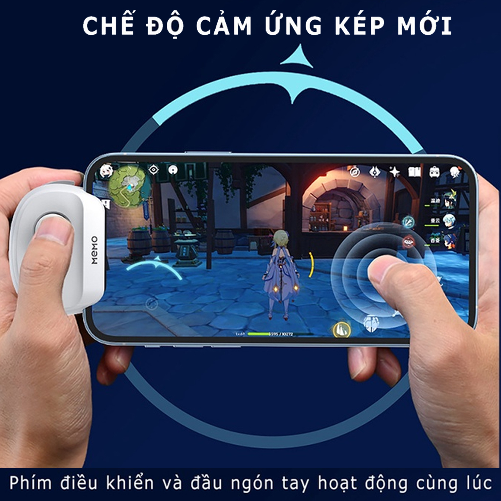 Tay Cầm Chơi Game Liên Quân Joystick Vinetteam Memo MB01 Auto Combo Bluetooth Chơi Tốc Chiến Pubg Freefire Genshin Impact - Hàng Chính Hãng