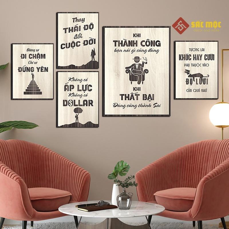 Tranh Động Lực gỗ treo tường slogan tạo động lực trang trí văn phòng làm việc công ty