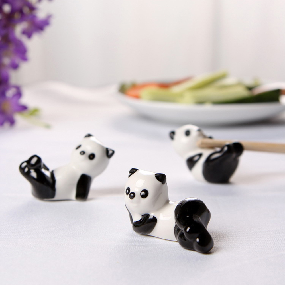 Combo 6 gác đũa bàn ăn gốm sứ hình gấu trúc