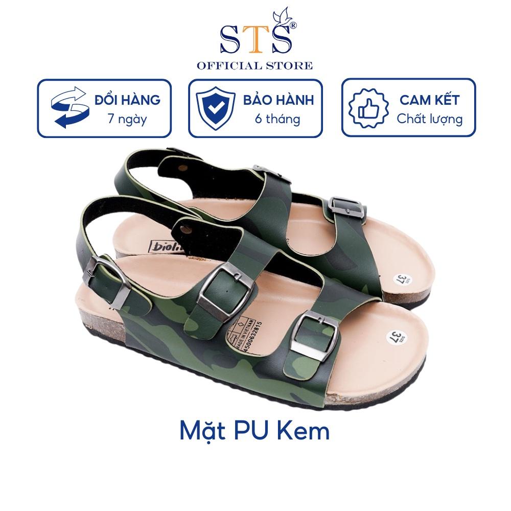 Giày Sandal Đế Trấu Mẫu Camo Rằn Ri Quai Ngang Da PU cao cấp xuất khẩu,Chống nước,dễ lau chùi CM02