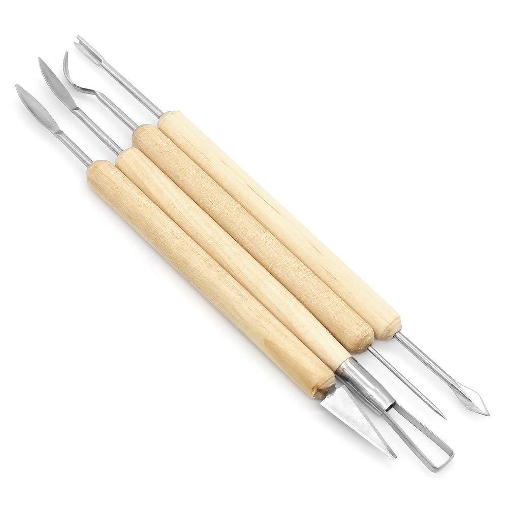 11 chiếc Dụng cụ làm gốm, Dụng cụ điêu khắc bằng gốm sứ Dụng cụ điêu khắc bằng đất sét dành cho các nghệ sĩ mới bắt đầu chuyên nghiệp