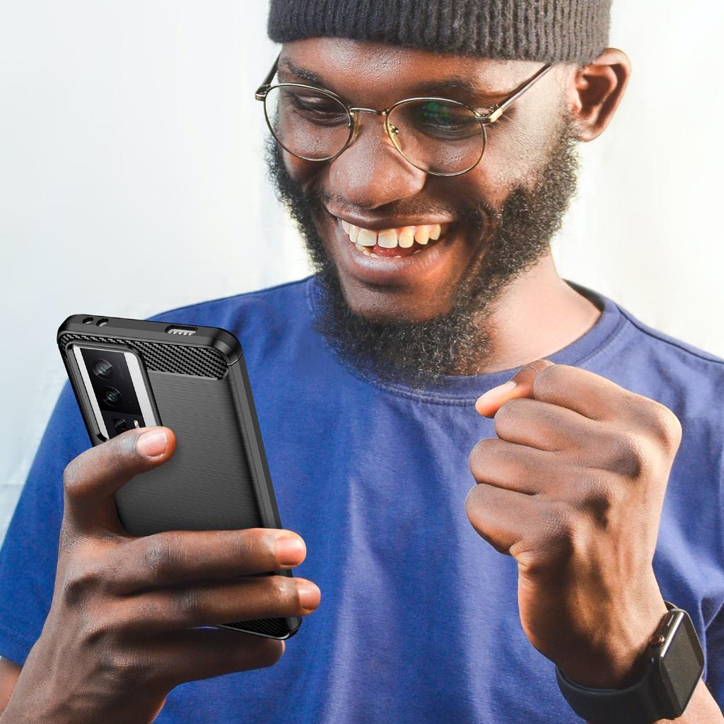 Ốp lưng cho Xiaomi Redmi K60 Pro,Poco F5 Pro silicone mềm Carbone phay xước chống sốc chống vân tay