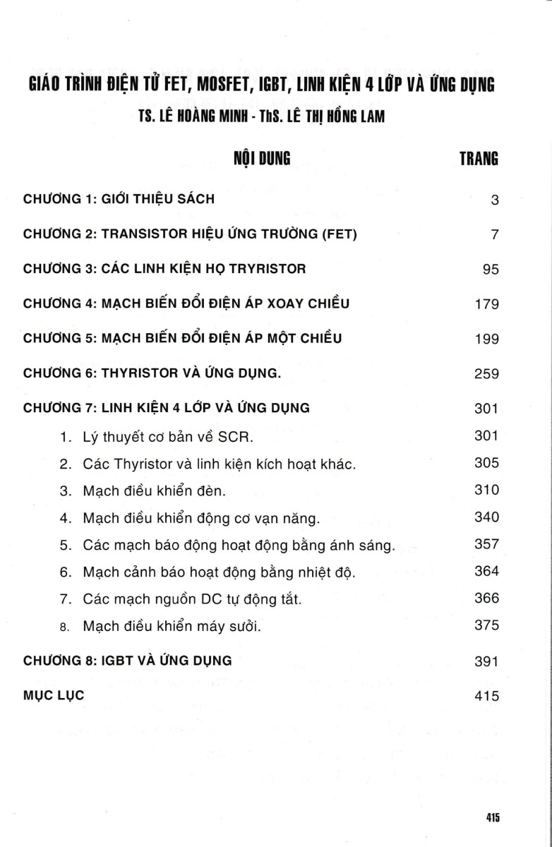 Giáo Trình Điện Tử FET - MOSFET - IGBT Linh Kiện 4 Lớp Và Ứng Dụng _STK