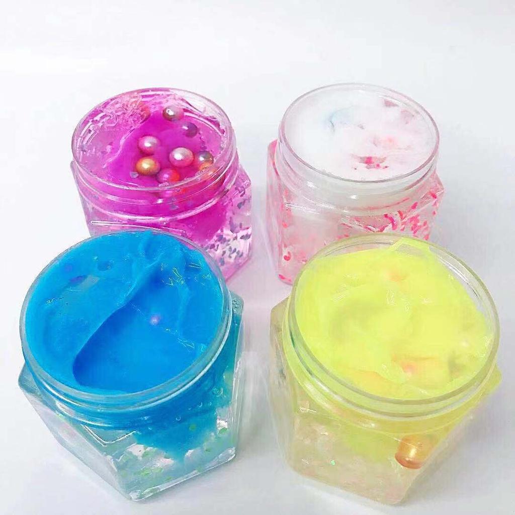 Slime lọ lục giác kim tuyến giấy Đồ chơi hũ slam chất nhầy ma thuật squishy cực đẹp