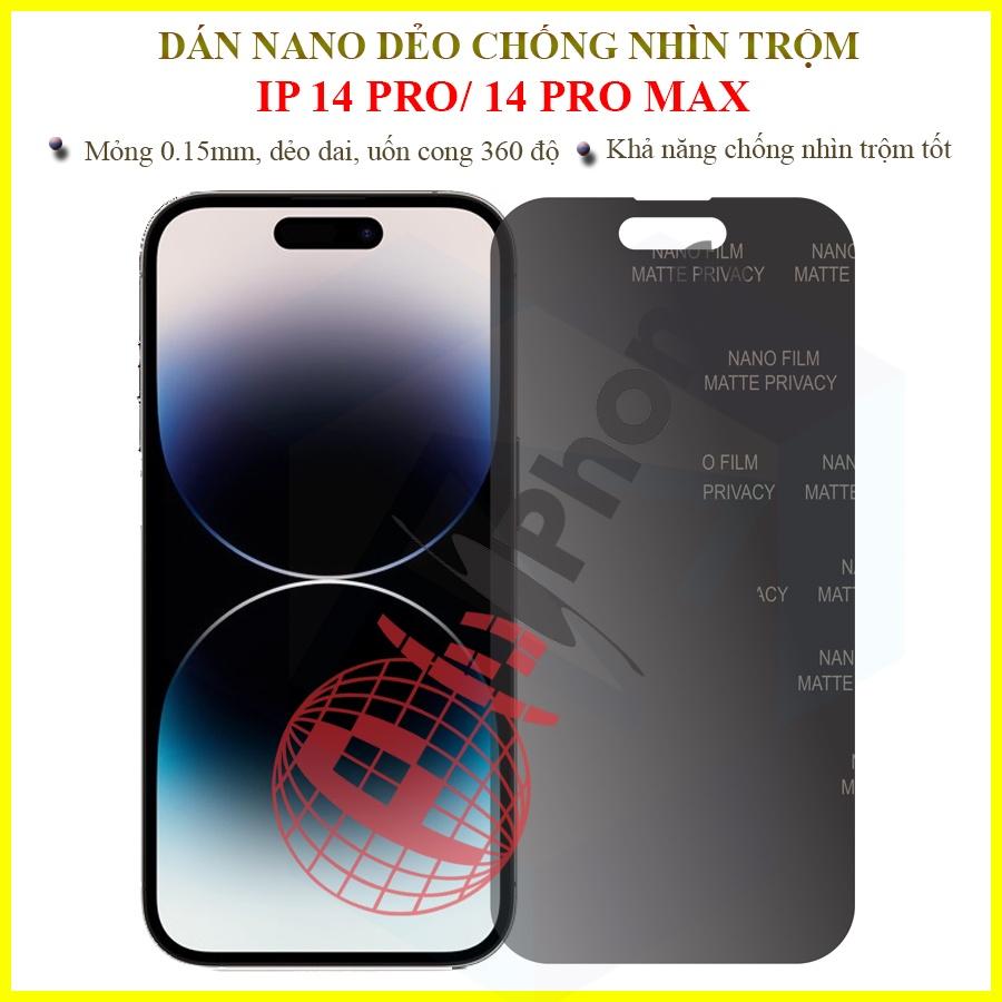 Dán chống nhìn trộm cho iPhone 14 Pro, 14 Pro Max - Dán dẻo nano