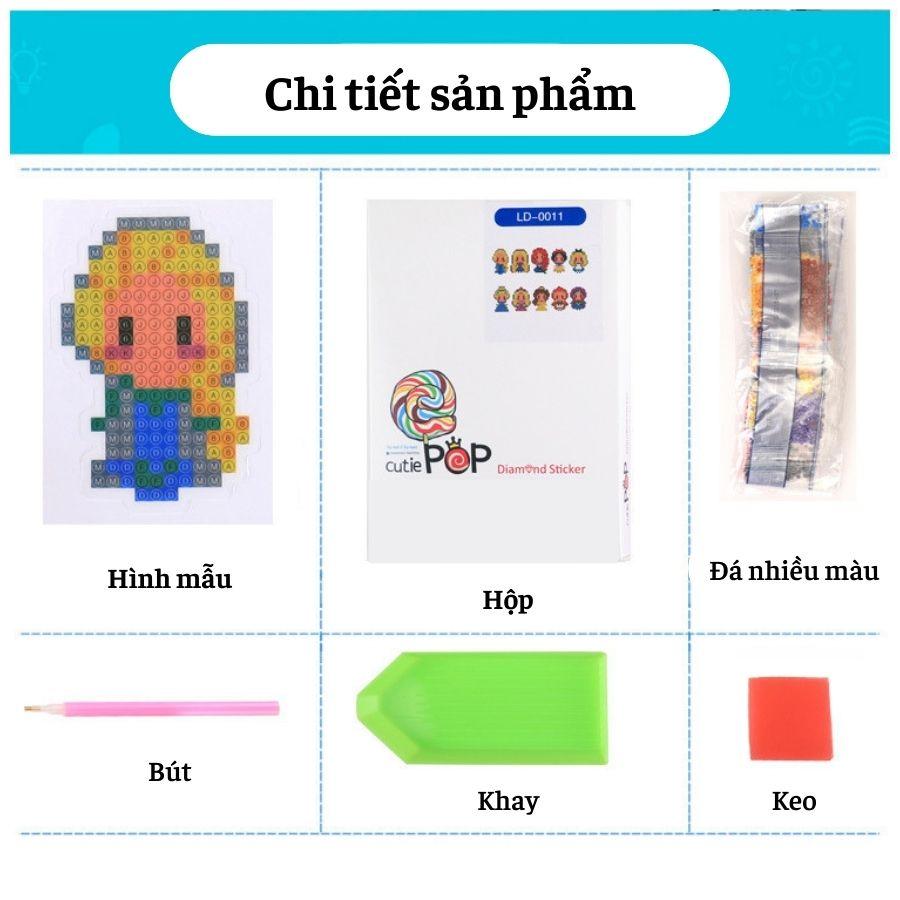 20 Tranh Đính Đá Cho Bé Tạo Sticker Đính Đá Mini Nhiều Chủ Đề