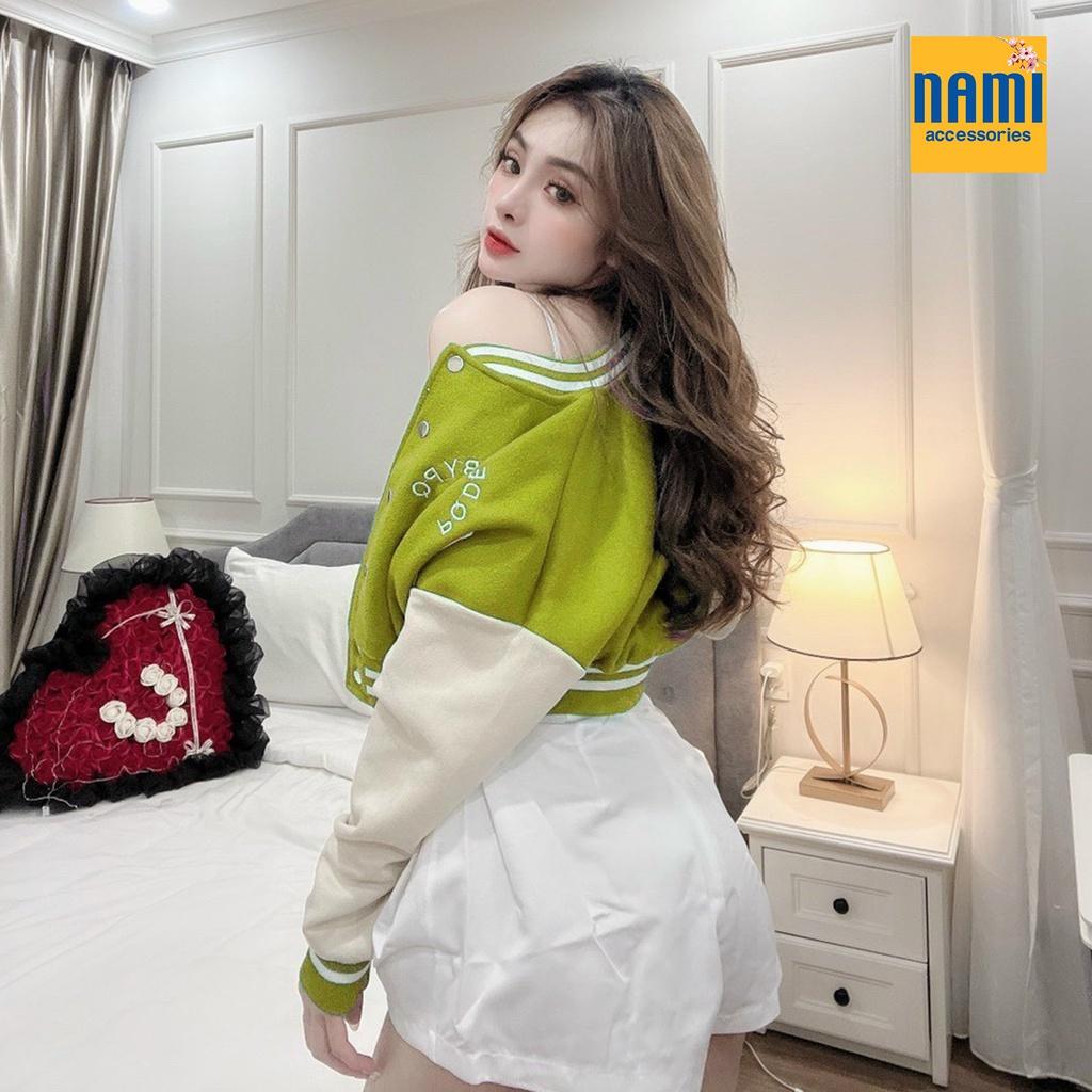 ( HÀNG CHUẨN ĐẸP ) Áo Khoác Bomber Chữ D Chạy Viền Tay Phối Màu Sắc Trẻ Trung Cá Tính Cool Girl - ATNU017