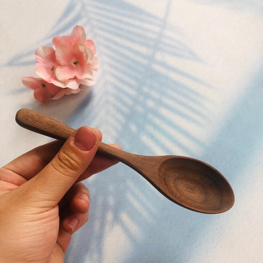 Thìa/Muỗng Ăn Cơm Gỗ Óc Chó 15cm, Thìa Muỗng Gỗ Tự Nhiên, Thìa Gia Vị, Phụ Kiện Nhà Bếp Tiện Dụng