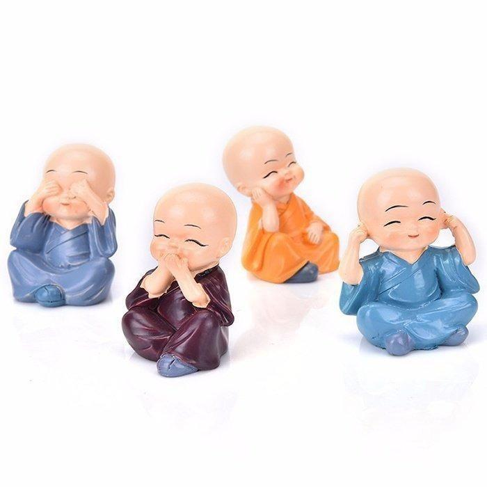 Combo 4 Chú Tiểu Tứ Không Trang Trí Ô Tô, Góc Làm Việc, Siêu Đẹp Siêu Đáng Yêu