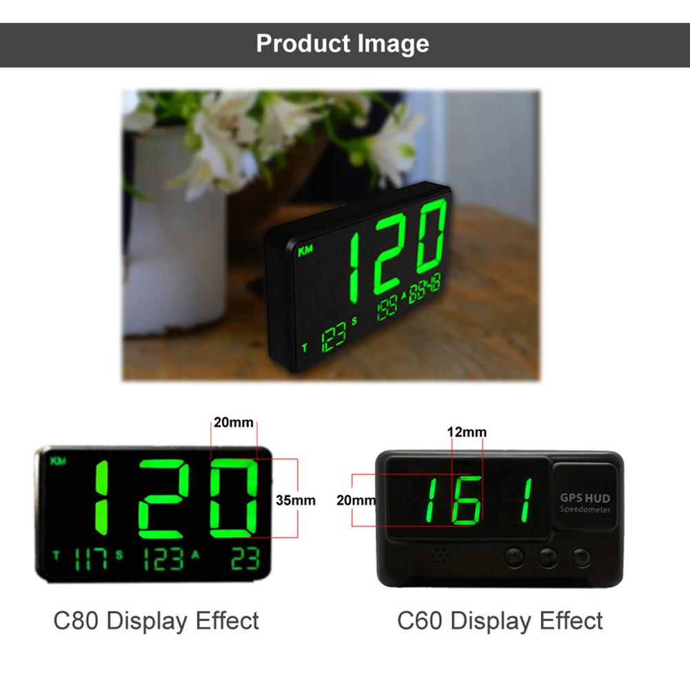 Car Global Position System Speedometer C80 Digital Display Speed Altitude Meter Motorcycle Head-Up Display Car Hud